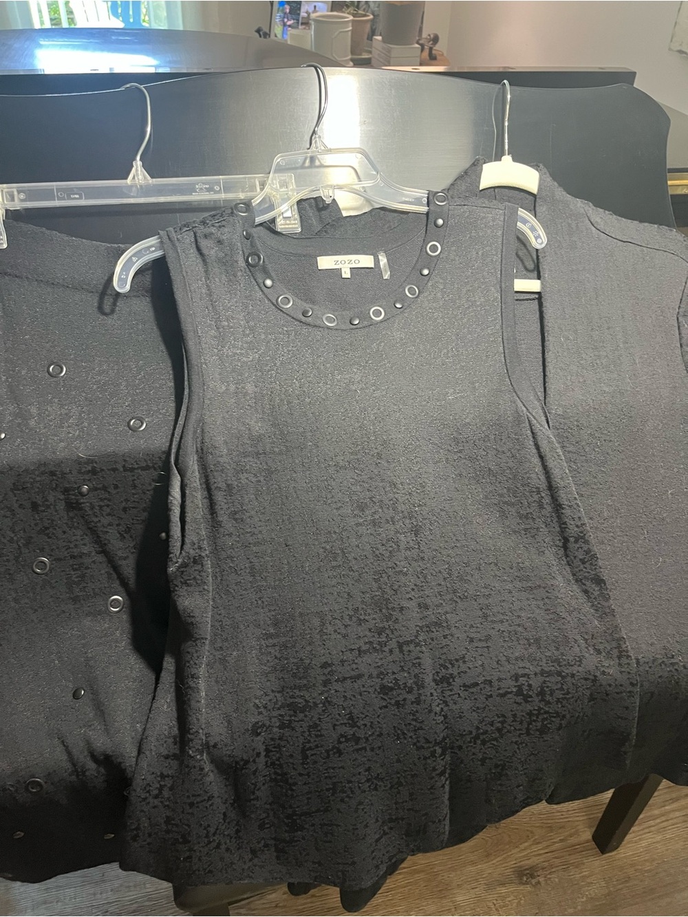ZOZO Black Sleeveless Top with Grommet Trim